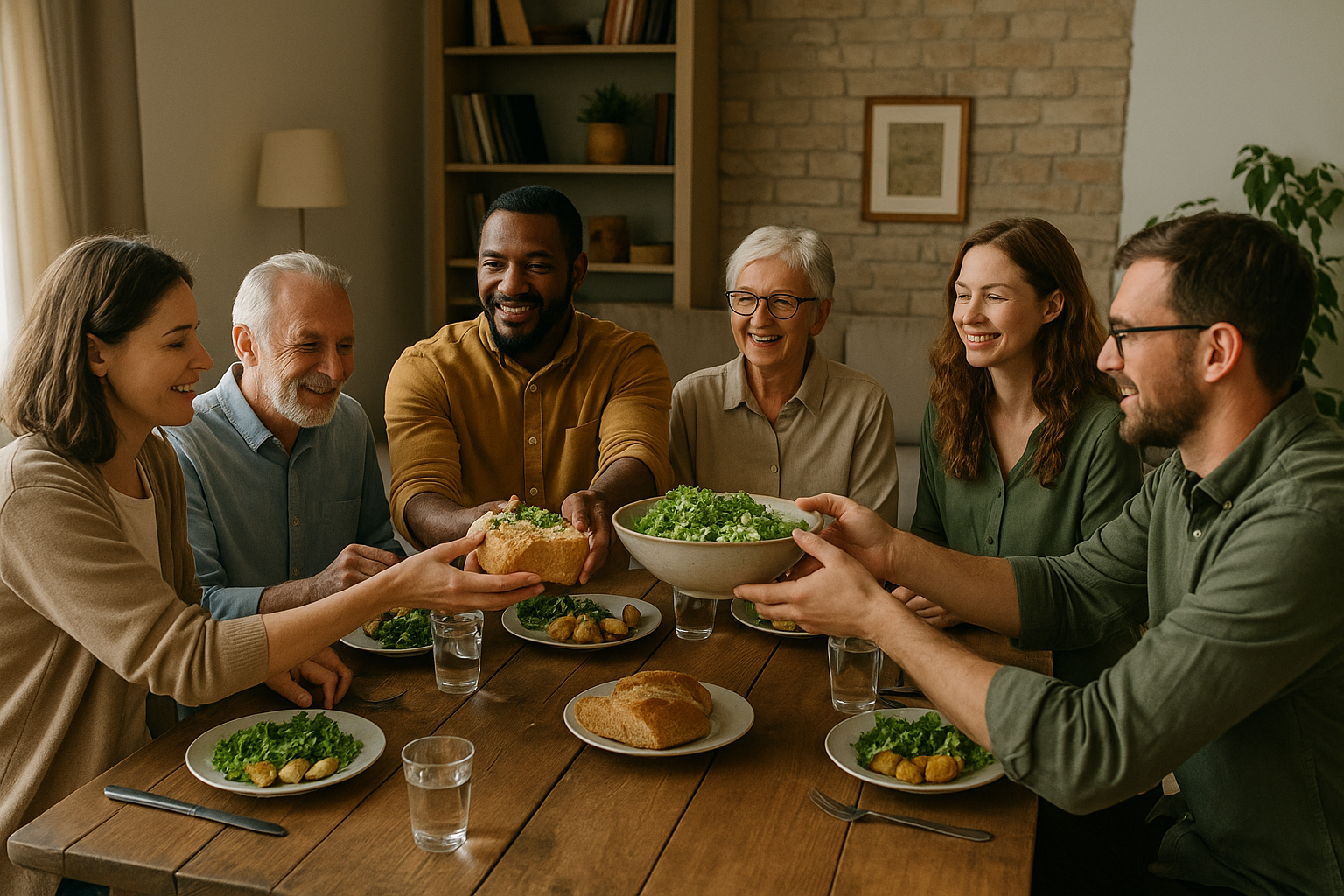 Early Christians sharing resources and breaking bread together