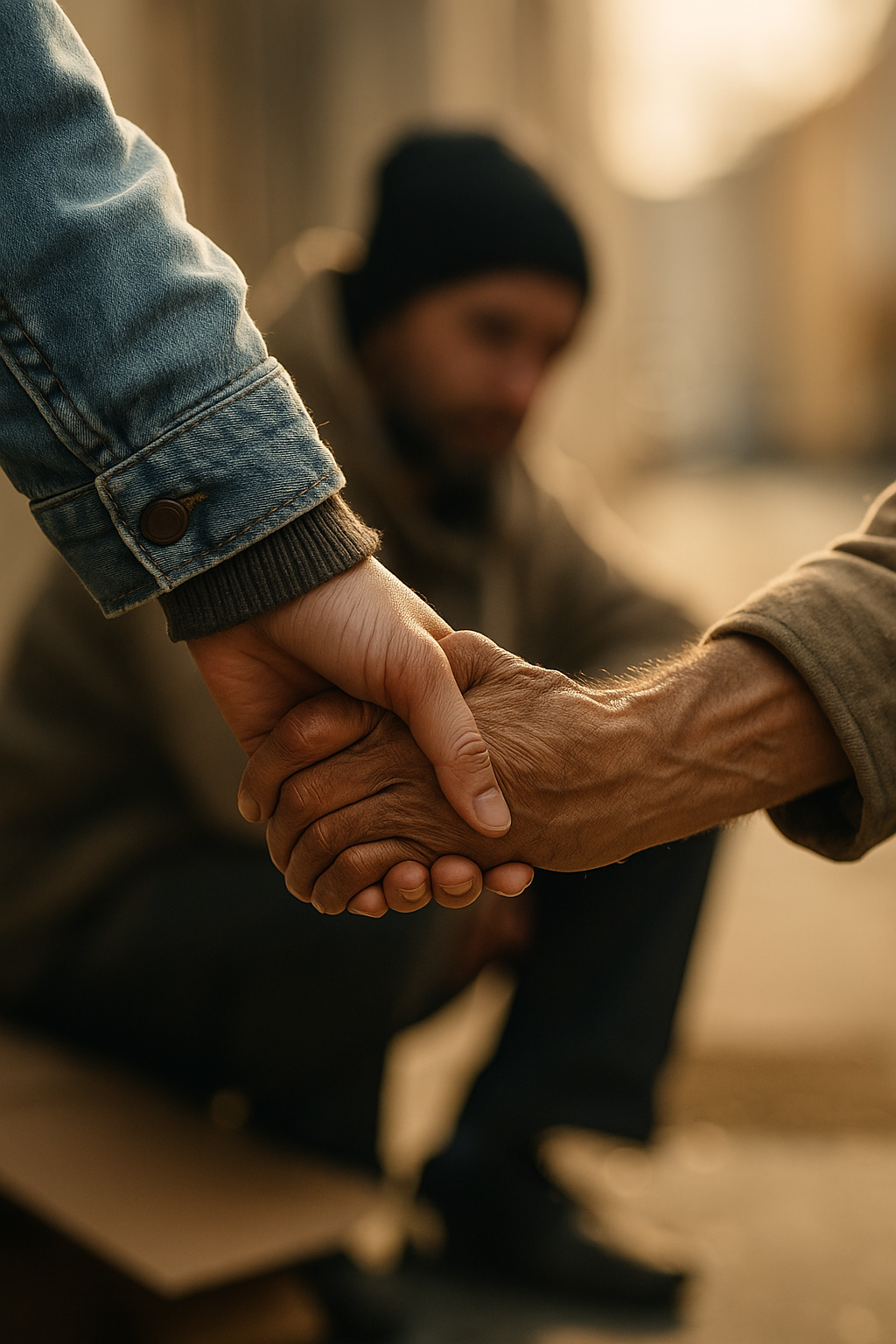 Hands reaching out to help someone in need, representing the Good Samaritan's prepared generosity